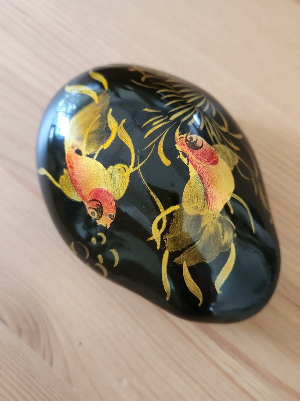 Handpainted Koi Rock Paperweight